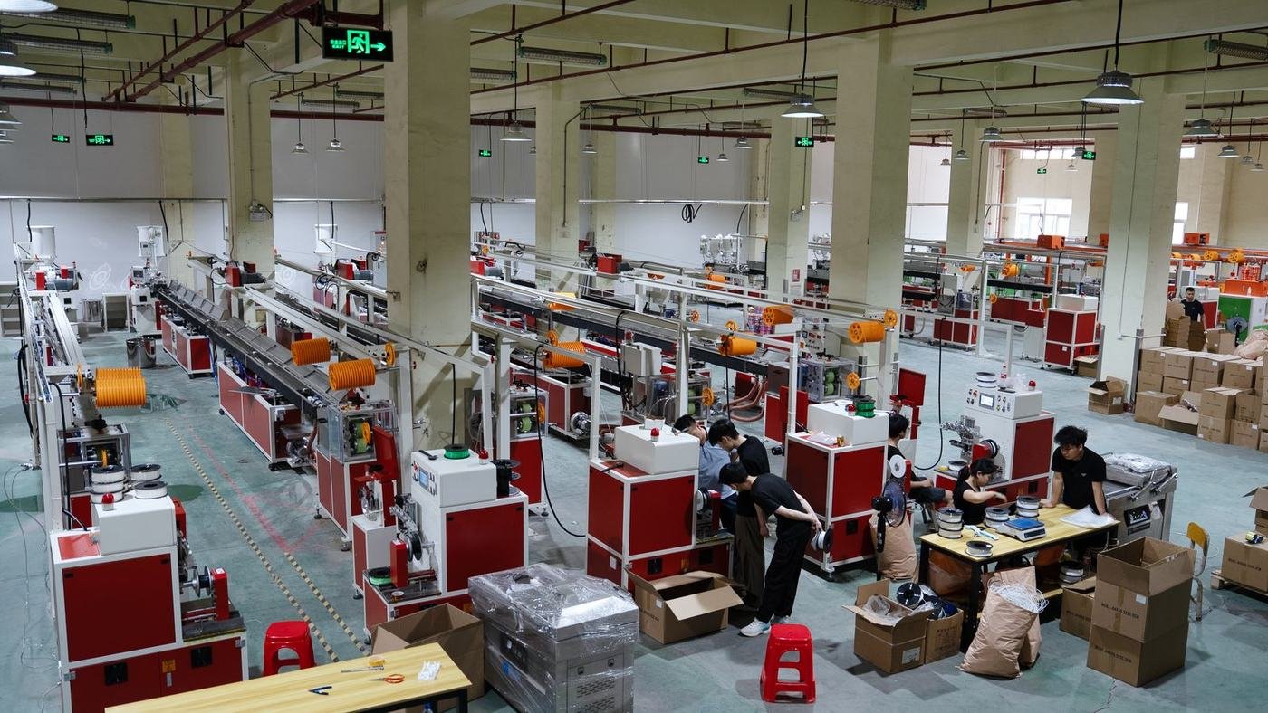 VOXFIL filament factory — extrusion line and production floor, Shenzhen China3