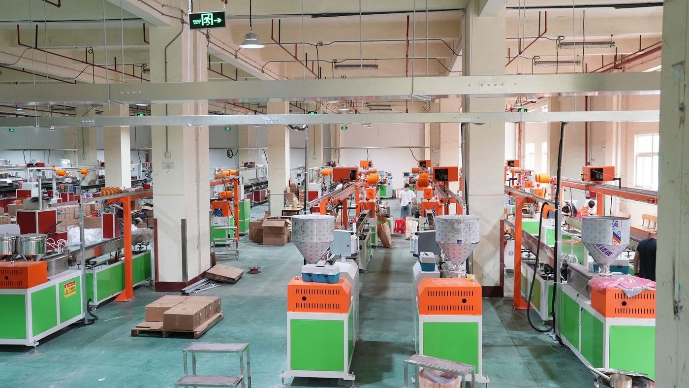 VOXFIL filament factory — extrusion line and production floor, Shenzhen China5