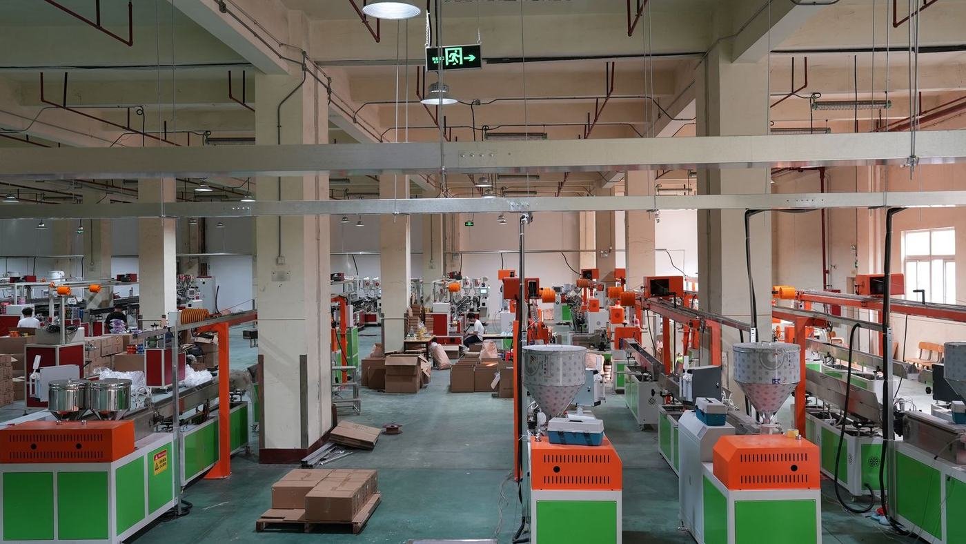 VOXFIL filament factory — extrusion line and production floor, Shenzhen China6