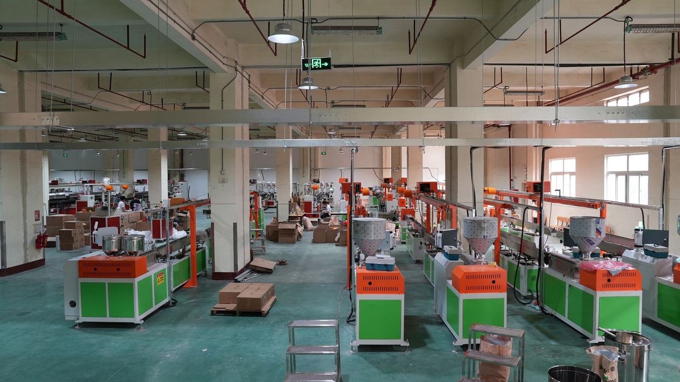 VOXFIL production floor — filament extrusion line in operation