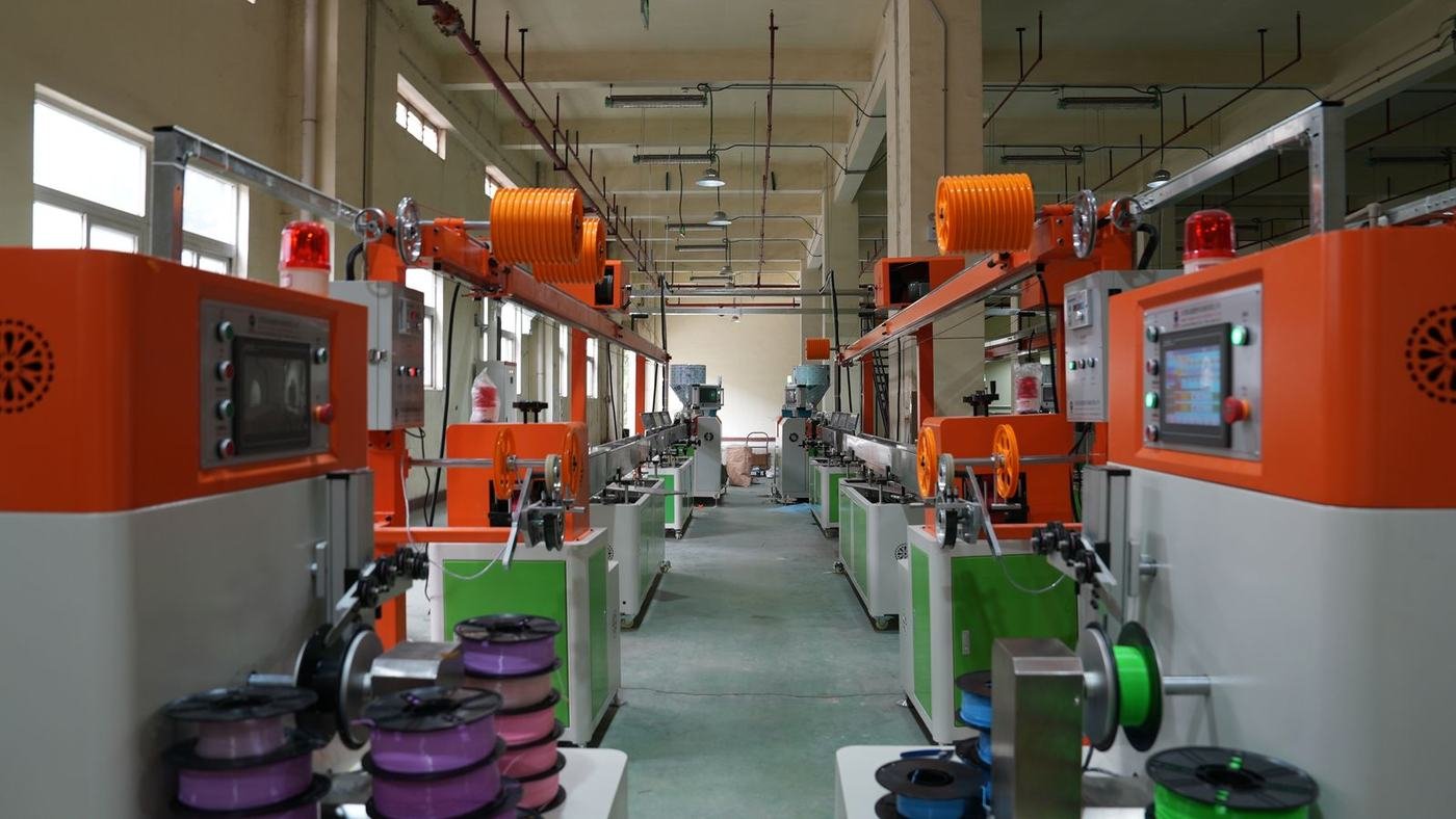 VOXFIL filament factory — extrusion line and production floor, Shenzhen China13