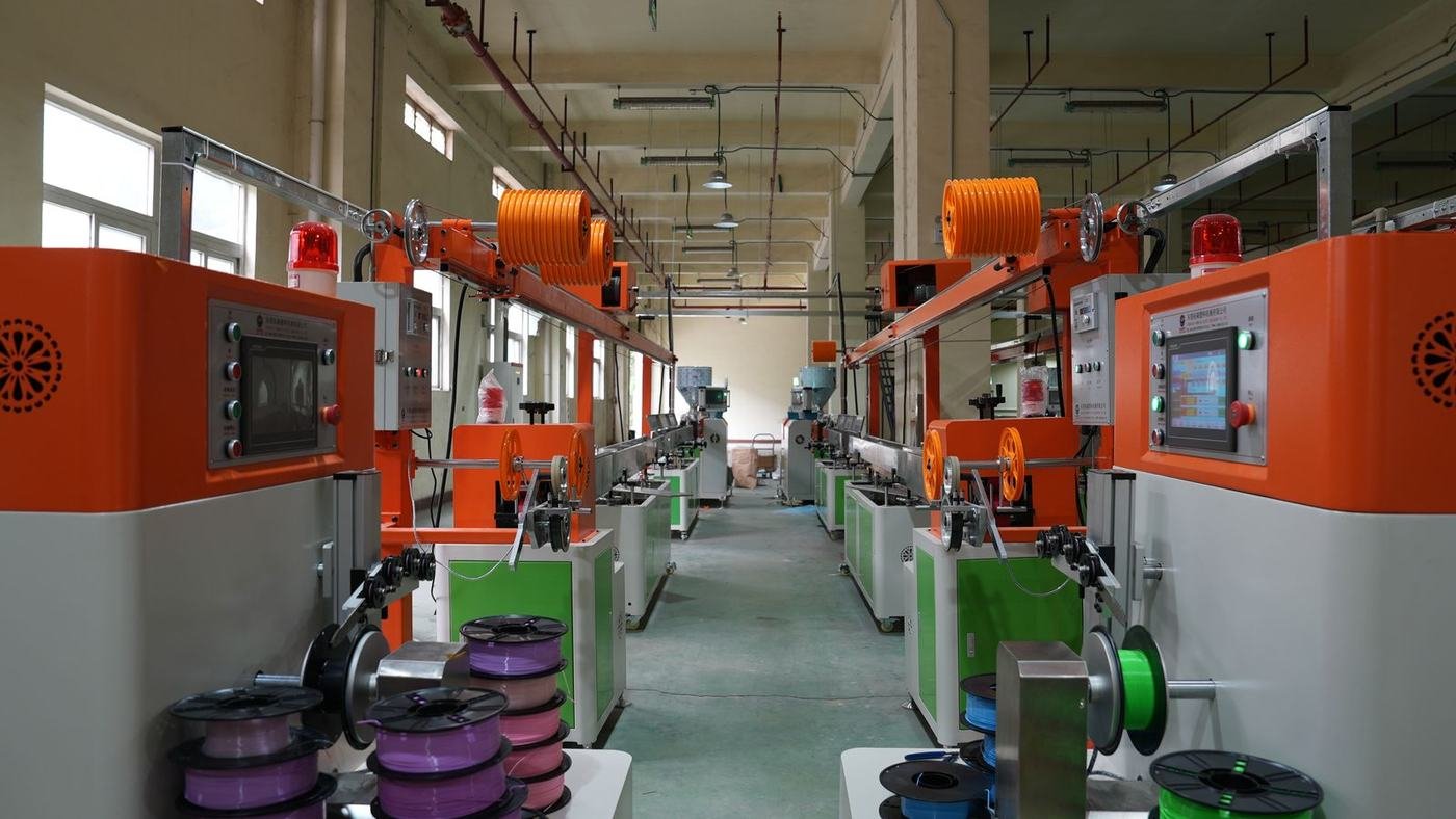 VOXFIL filament factory — extrusion line and production floor, Shenzhen China14