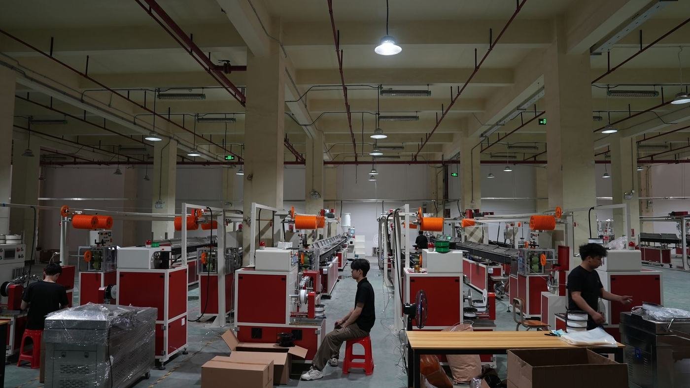 VOXFIL filament factory — extrusion line and production floor, Shenzhen China23