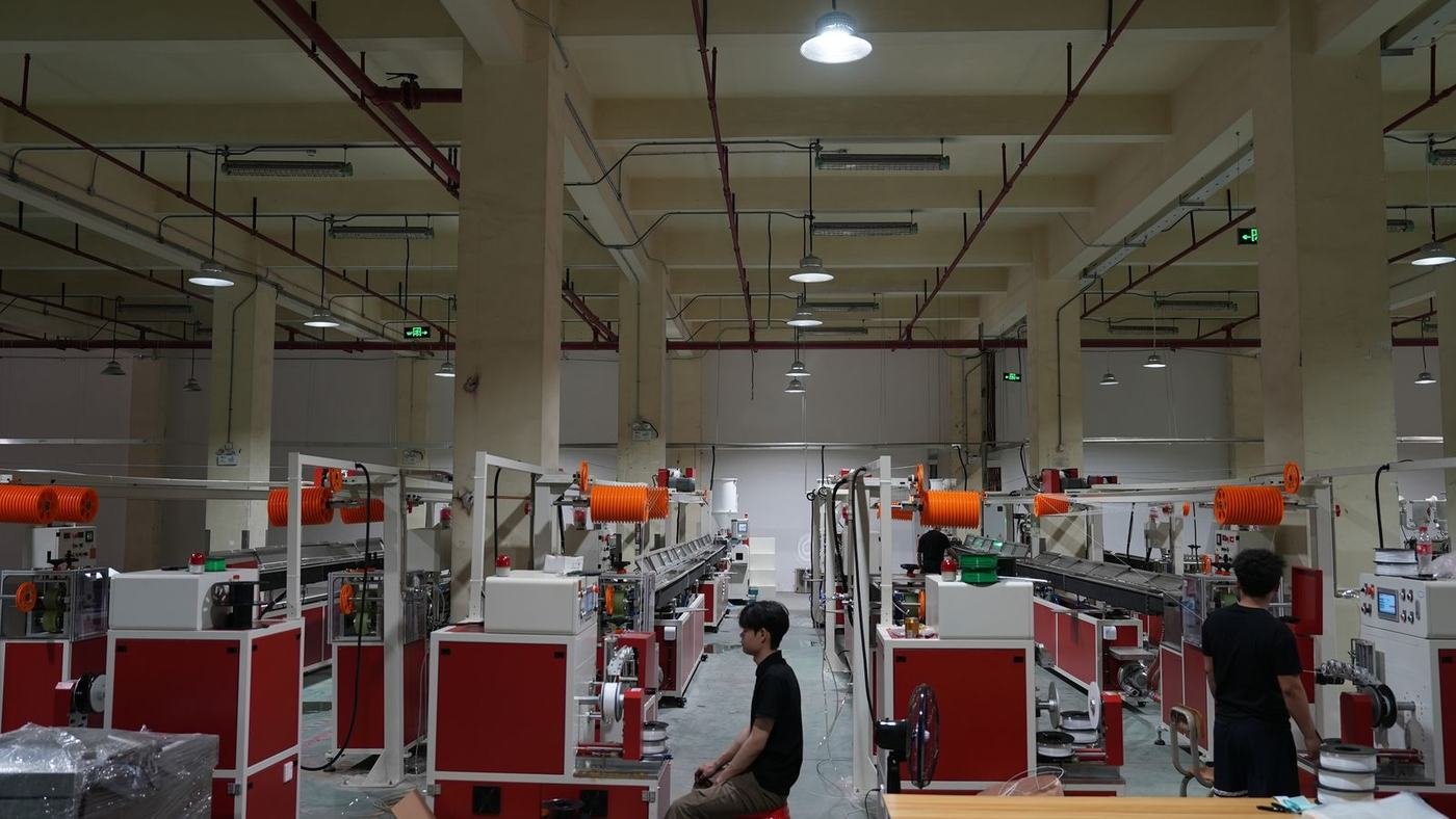 VOXFIL filament factory — extrusion line and production floor, Shenzhen China24